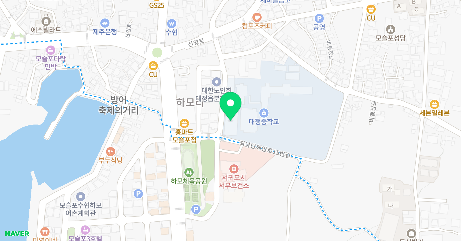 빅스마일스위밍풀 대정점 위치
