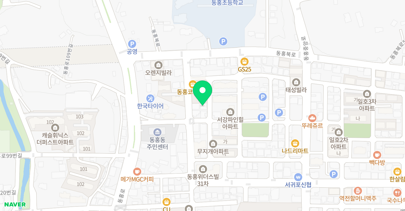 탑키즈 영어학원 동홍본원 위치