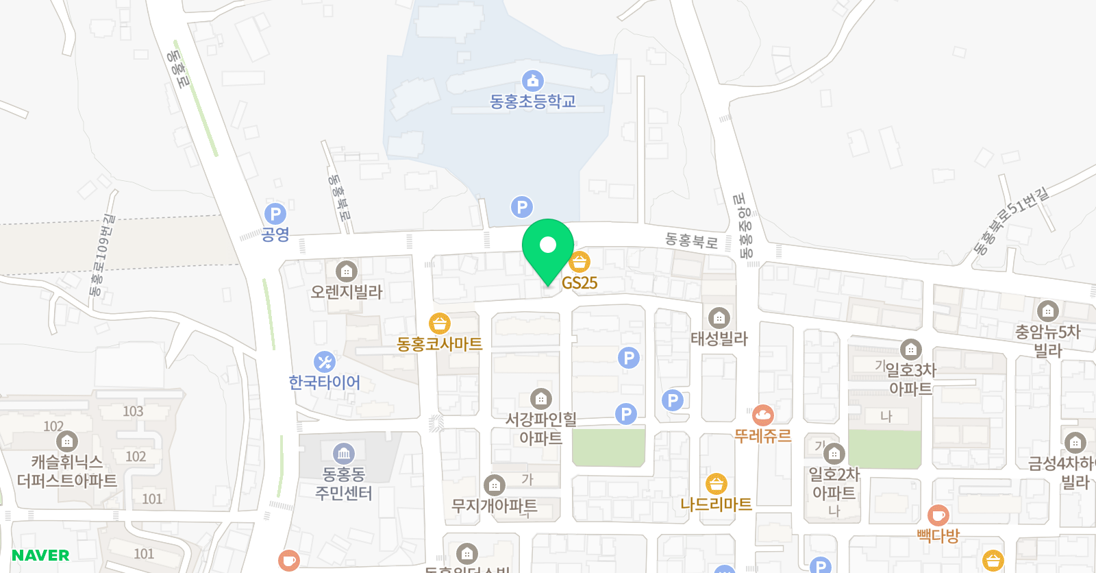 딱풀리는수학 가온누리 학원 위치