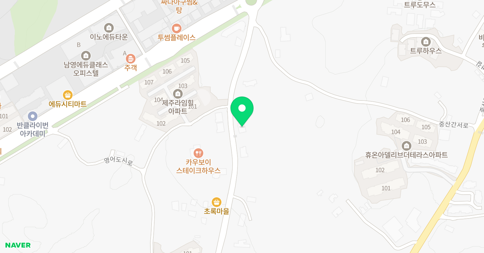 SJ 리듬체조 제주대정점 위치