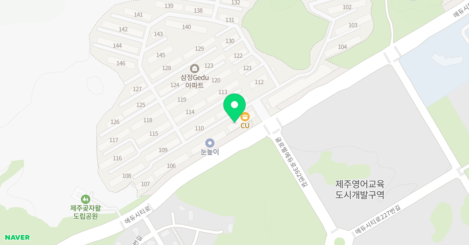 발자국소리가큰아이들 제주 영어 교육도시원 위치