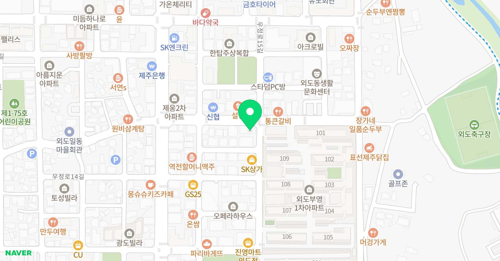 와이즈브레인 창의영재교육원 외도학원 위치