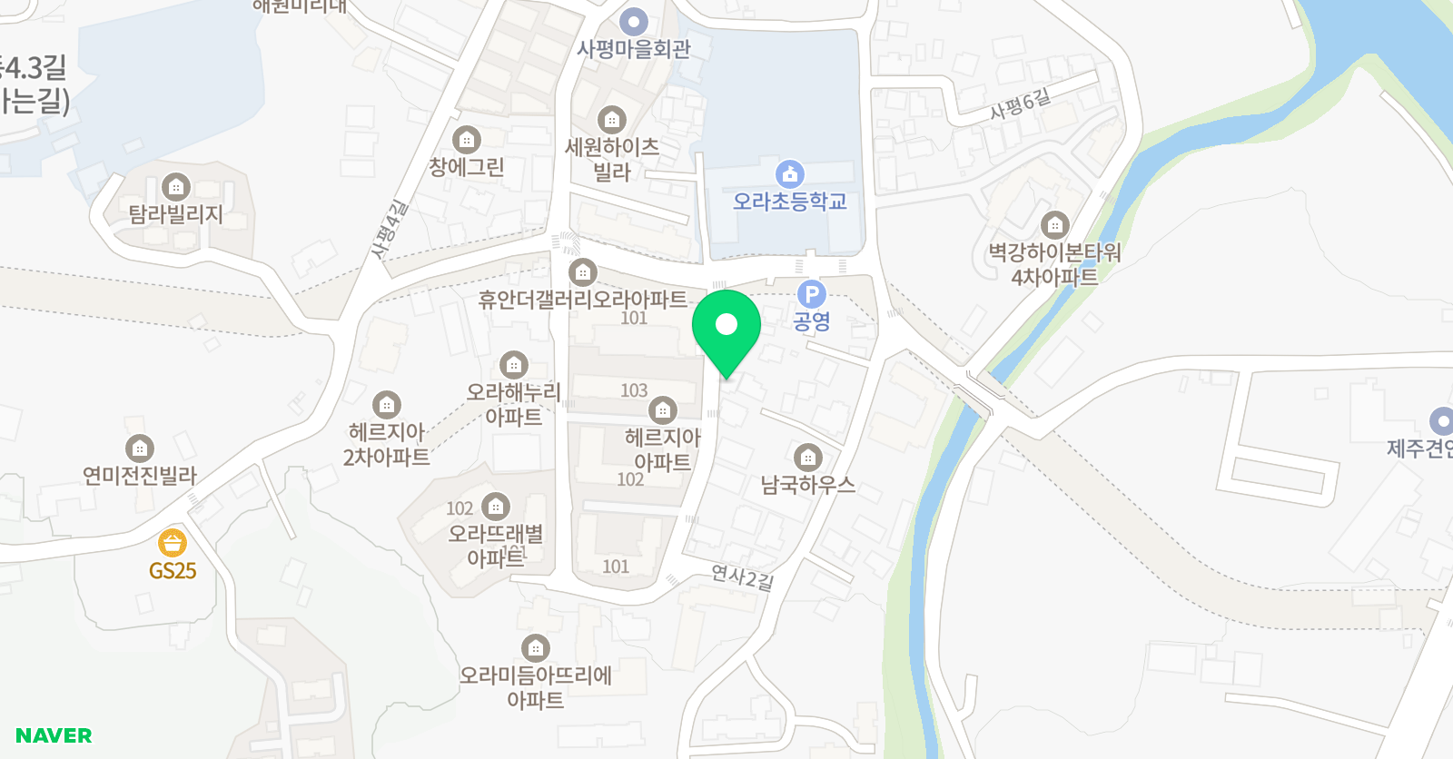 오라 영어수학학원 위치