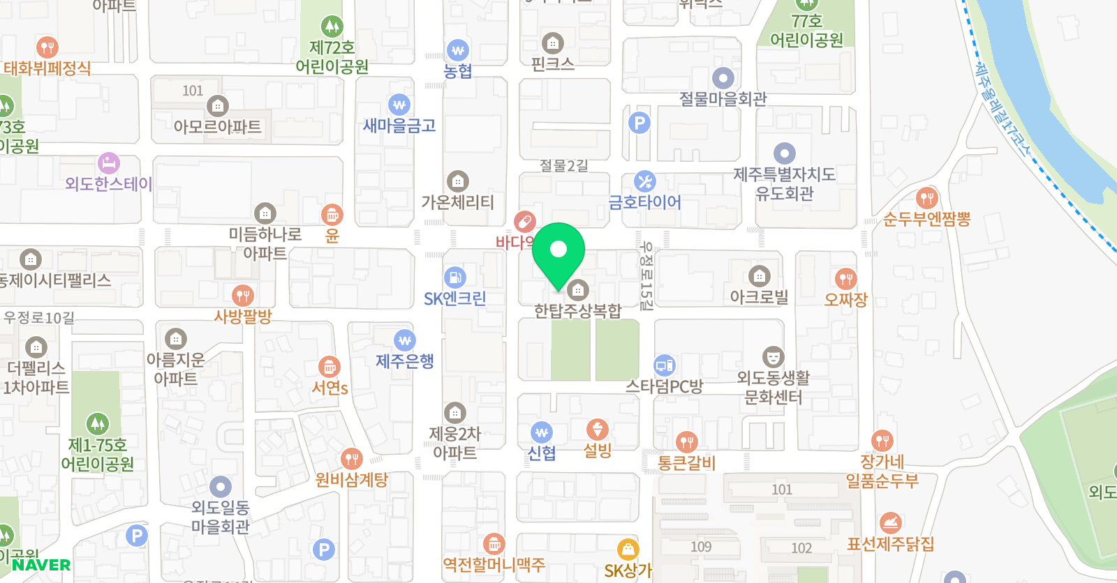 YBM잉글루 학원 제주외도제1캠퍼스 위치
