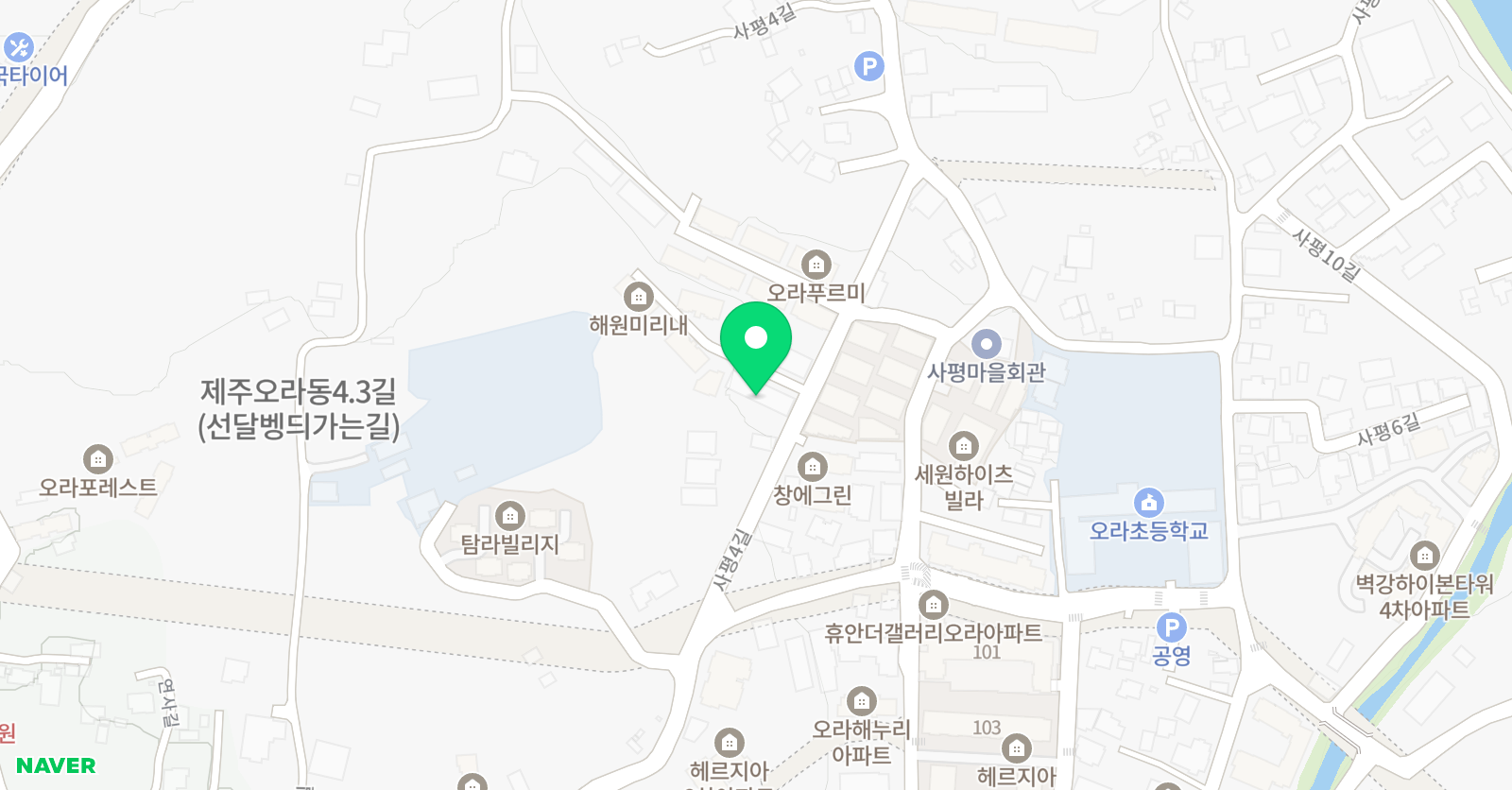 빨간펜 수학의달인 학원 오라점 위치