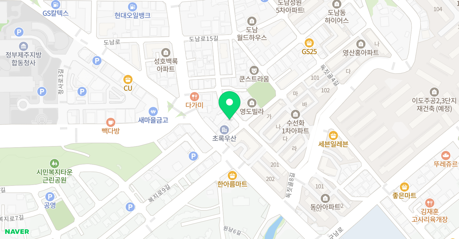 명품 태권도 위치