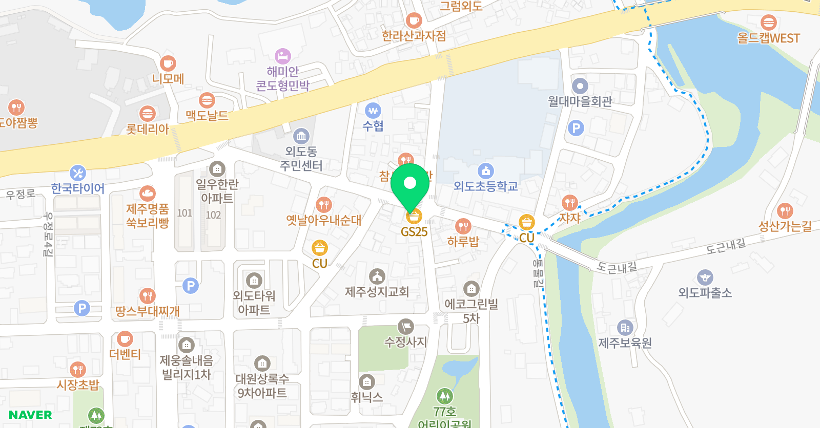 외도 아이네트 보습학원 위치