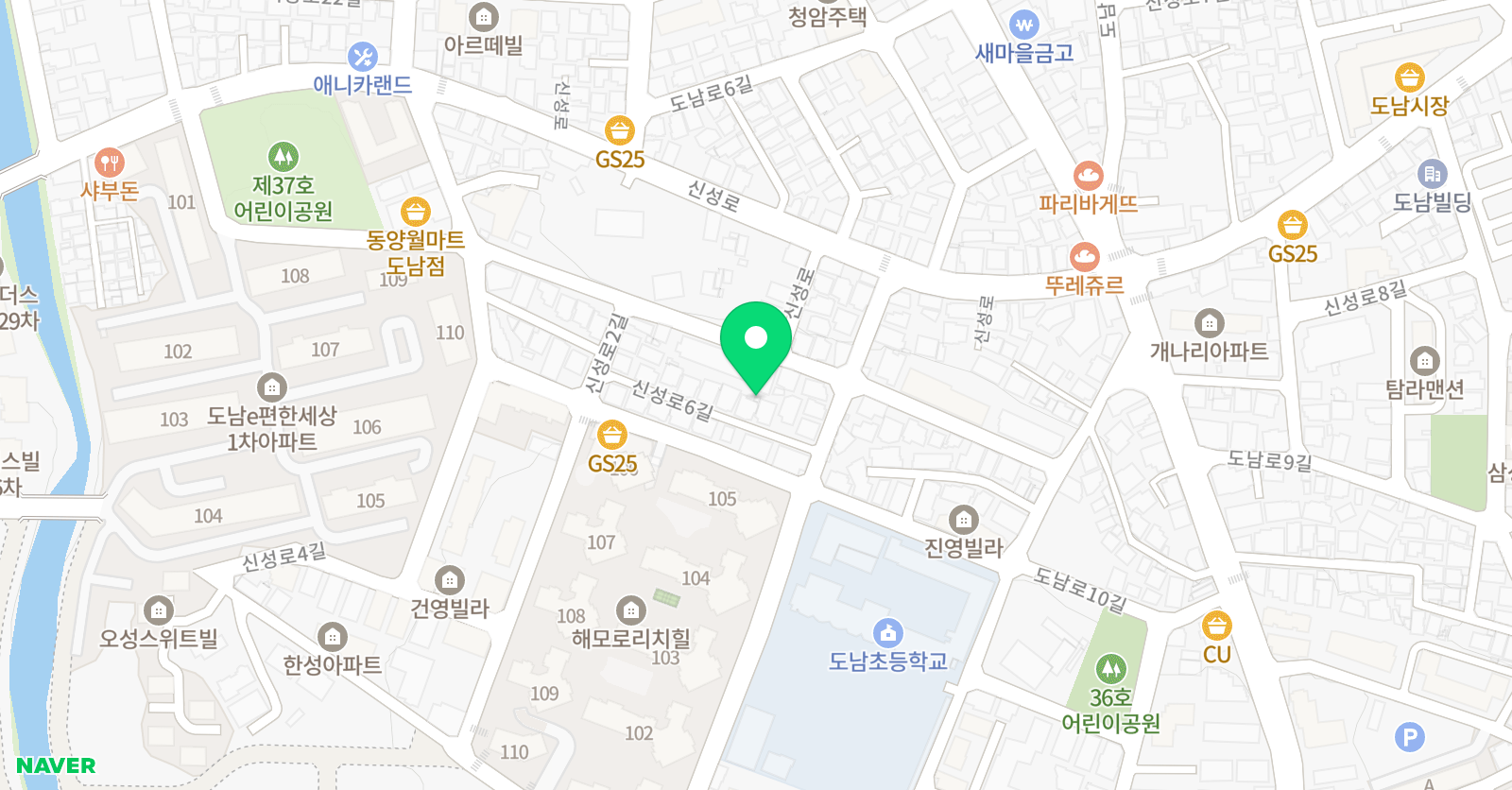 아소비 큐미르 도남센터 위치