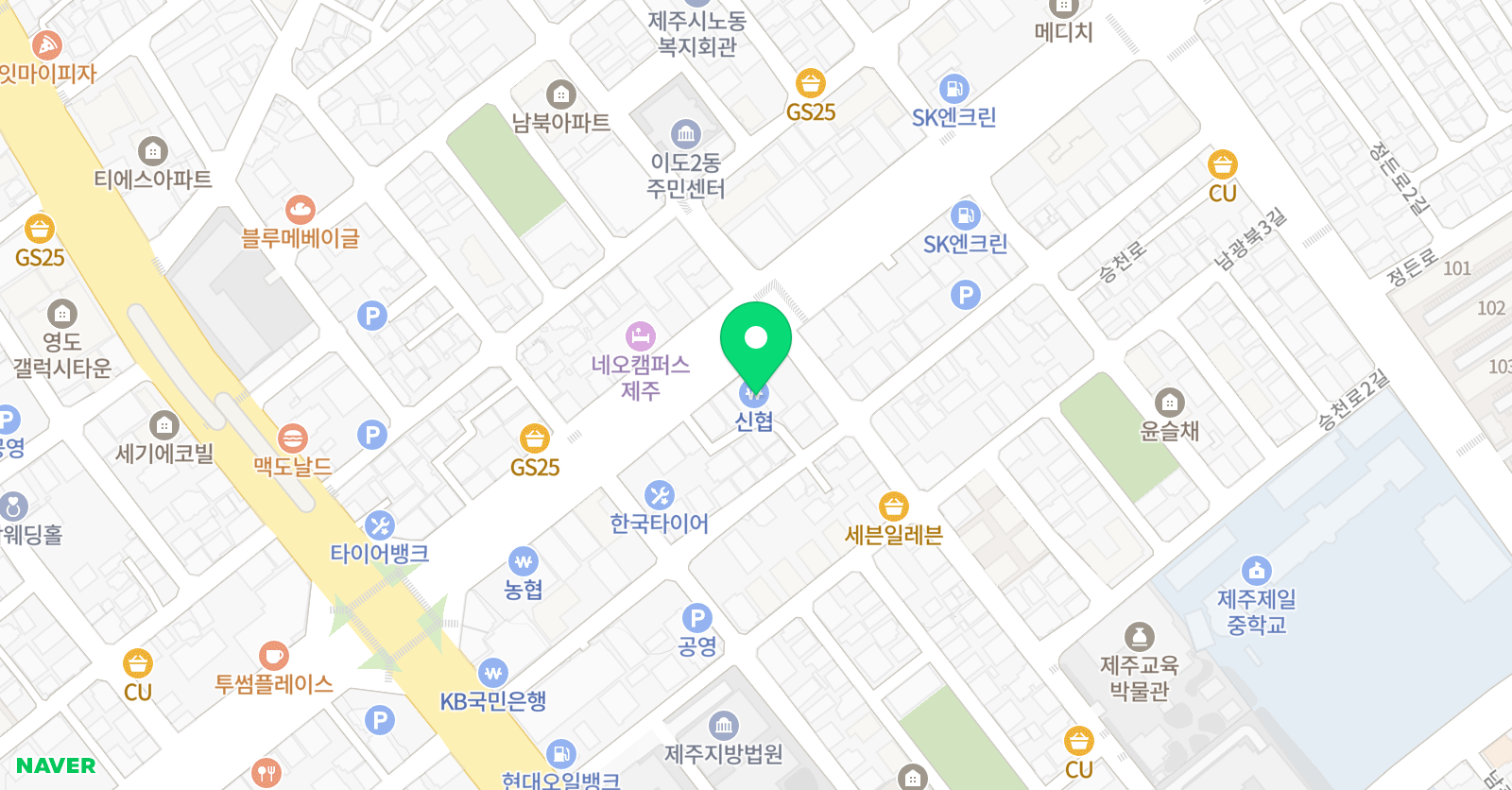 제주강단2관 학원 위치