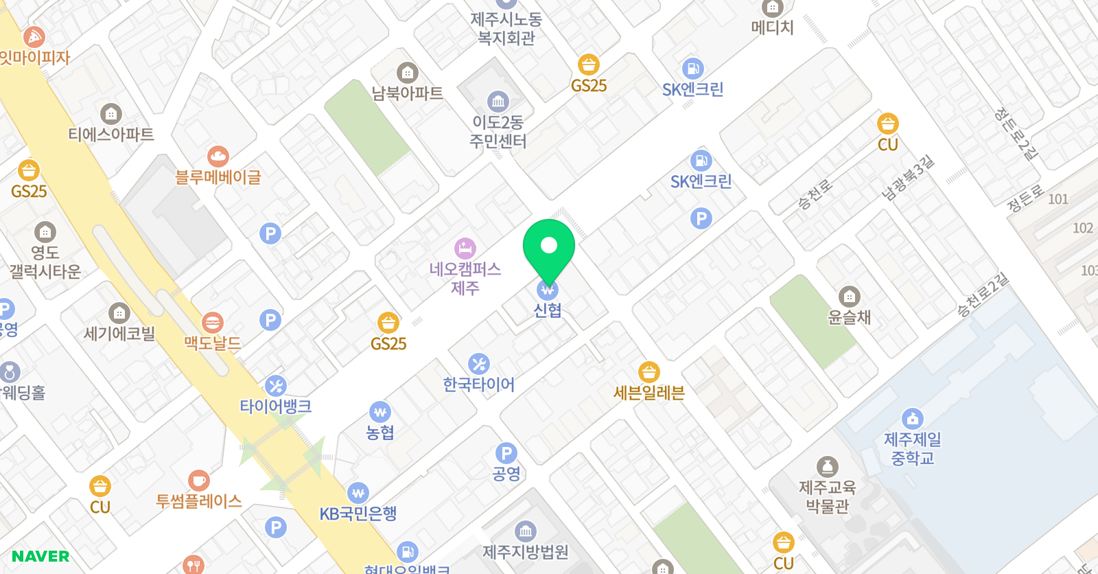 제주강단지티 학원 위치