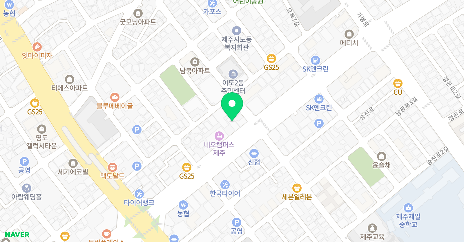 빨간펜 수학의달인 이도점 위치