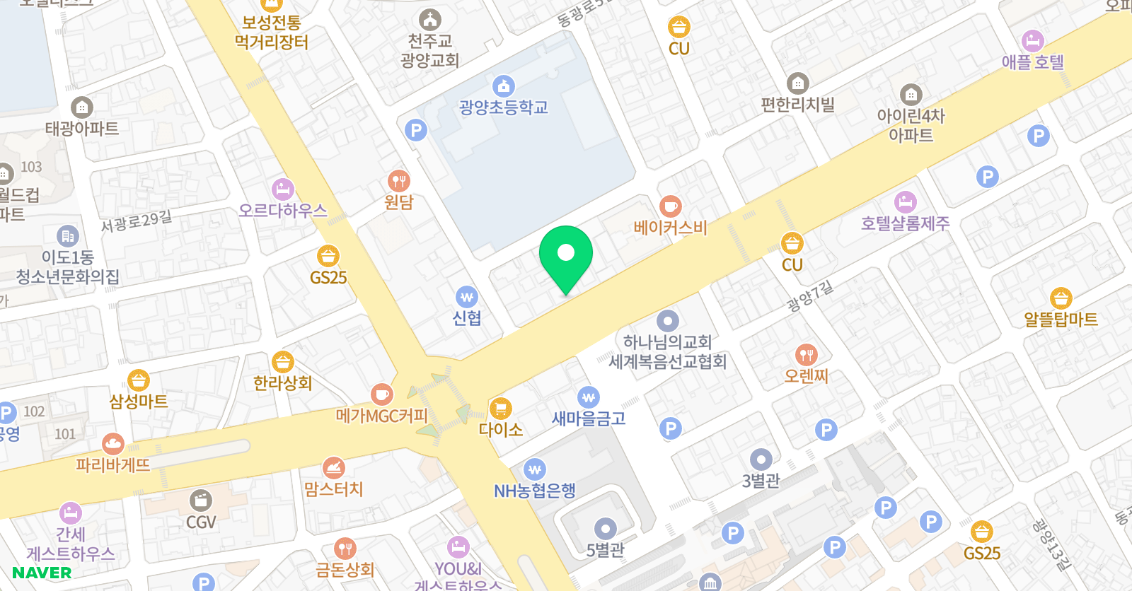 웹툰애니플러스 미술학원 위치