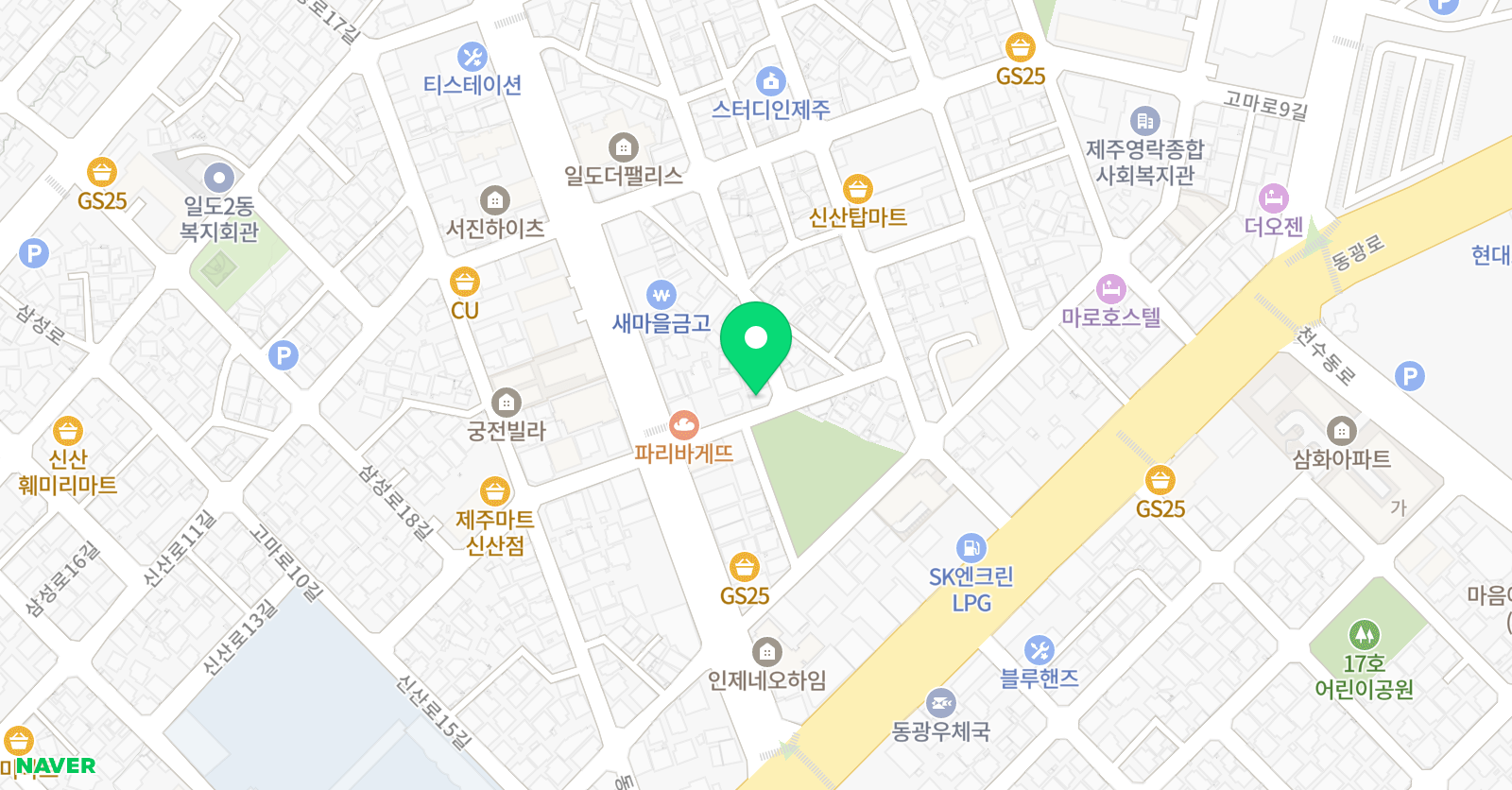 통문장 영어 위치