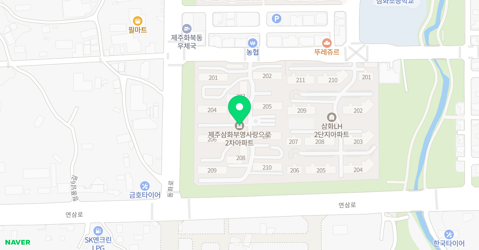 공터영어브릿지아카데미 학원 삼화센터 위치