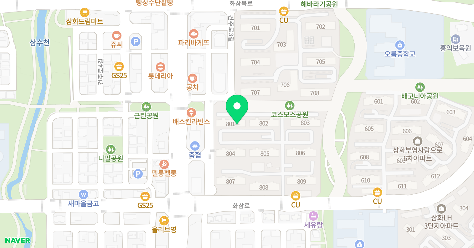 한우리독서토론논술 삼화홈독서교실 위치