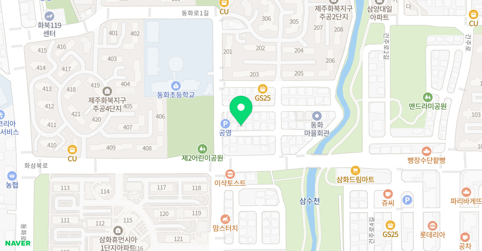 윤선생 영어숲 화북학원 위치