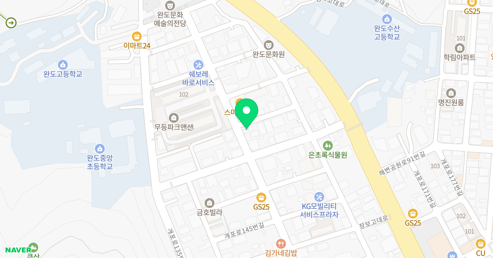 뮤엠영어 완도중앙초NEST 위치