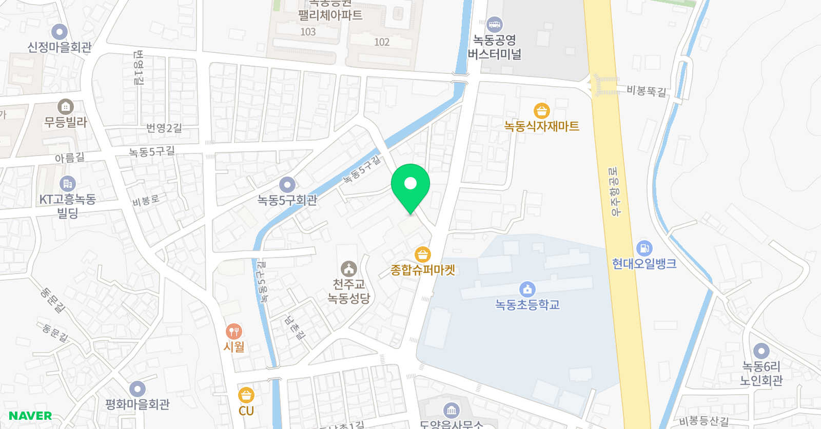 잉글리시아이 영어학원 녹동점 위치