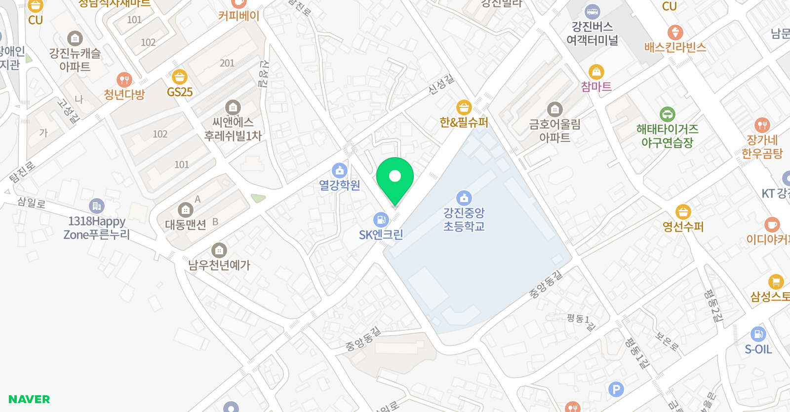 정오 글방 학원 위치