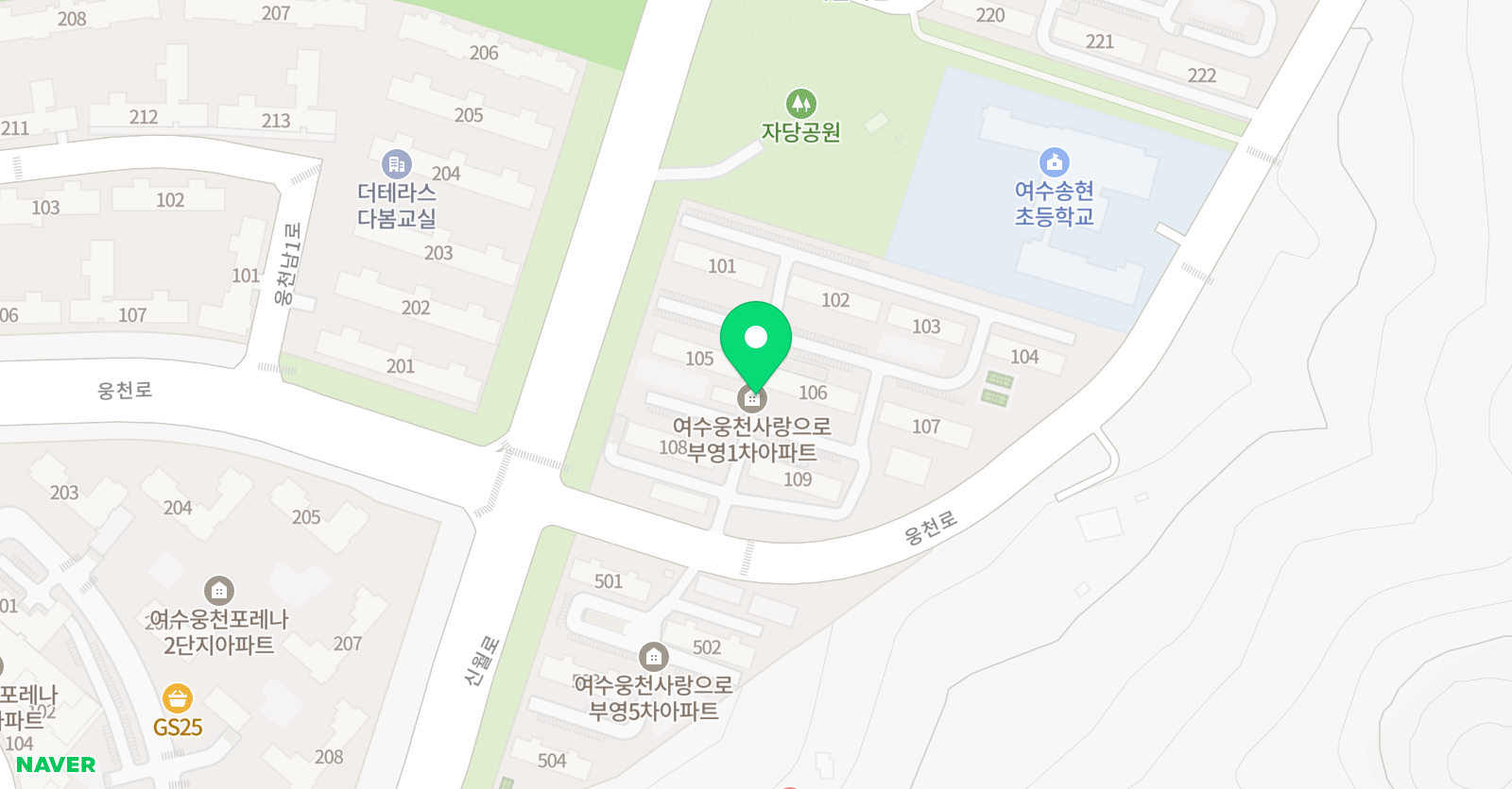 솔루니 웅천부영홈스쿨 위치