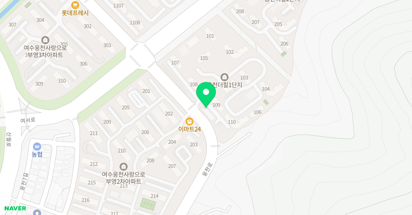 웅천골드 수학학원 위치