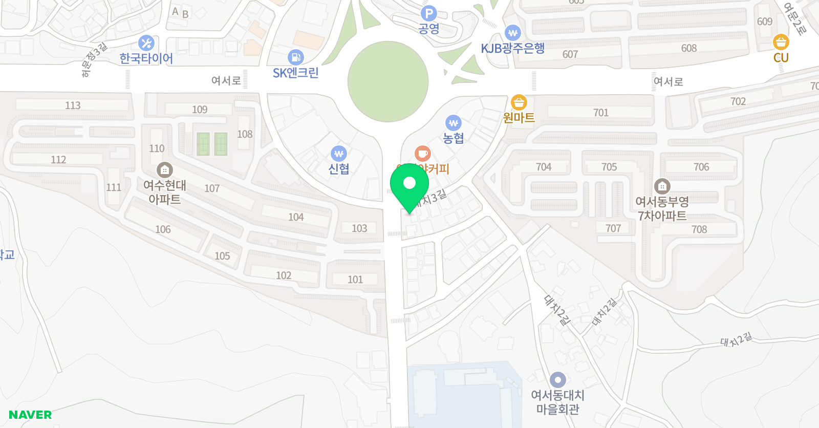 윤선생 영어숲 여수여서센터 위치
