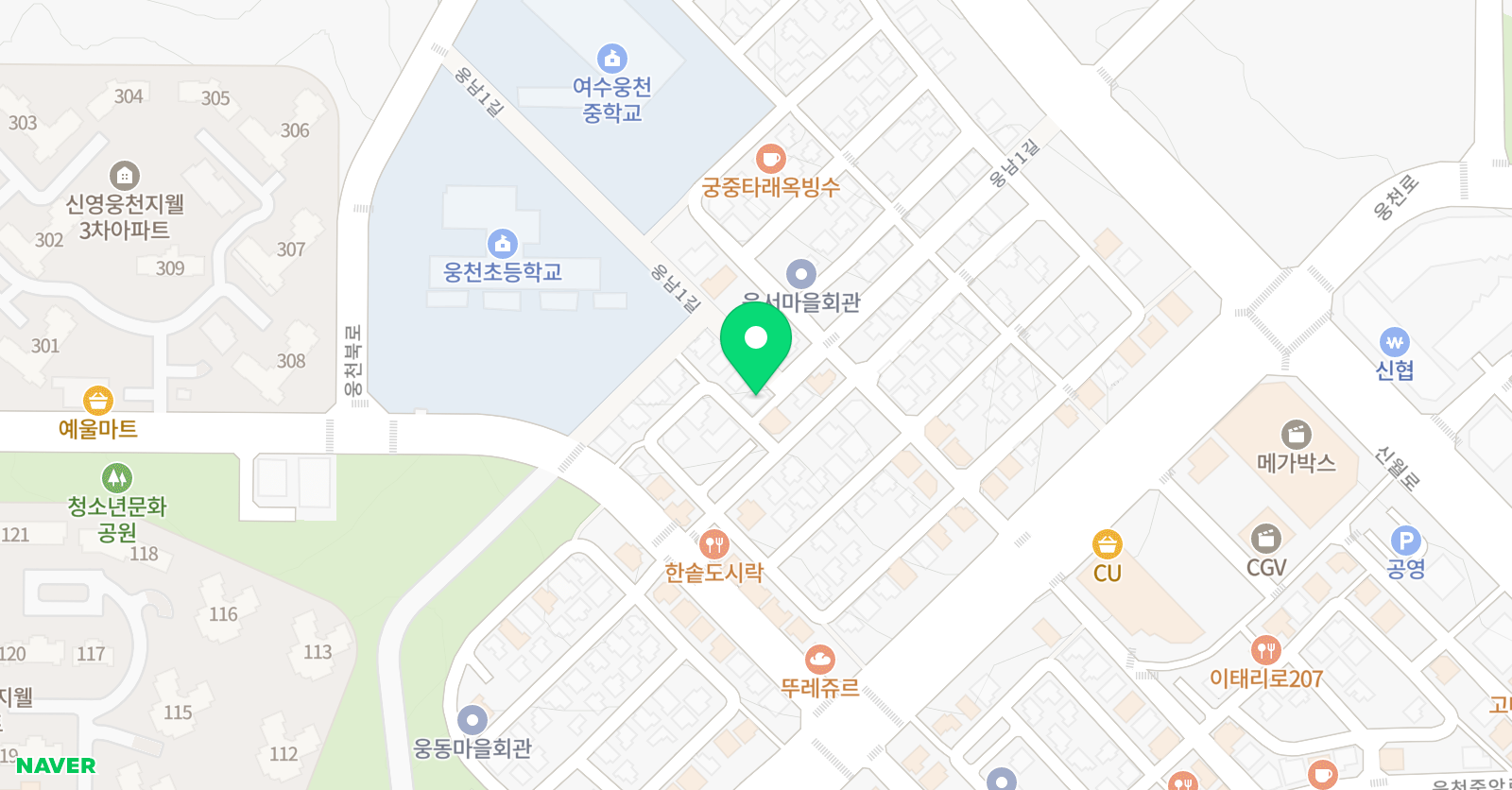 광무체육관 웅천도장 위치