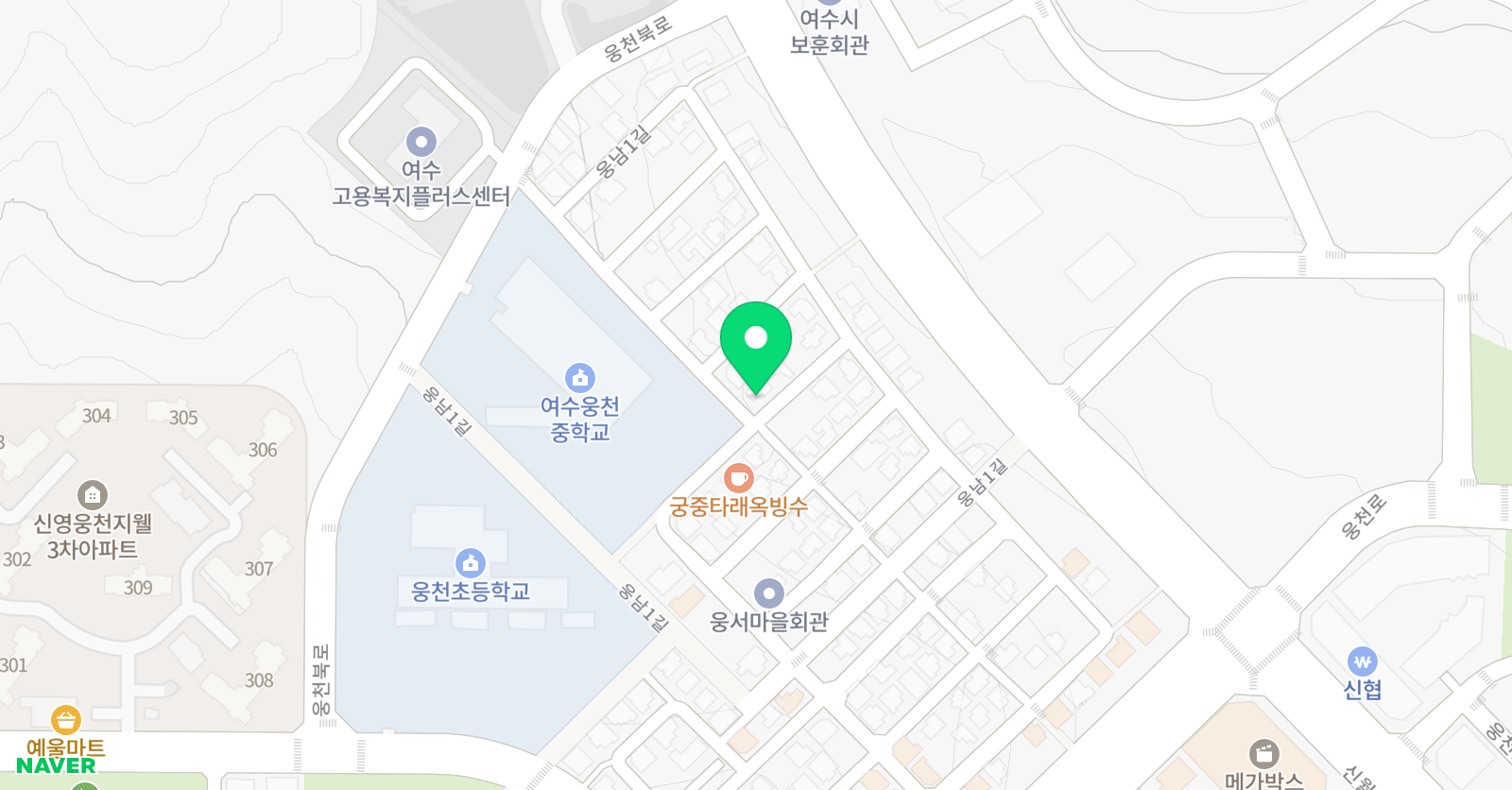 뮤엠 영어 웅천학원 위치