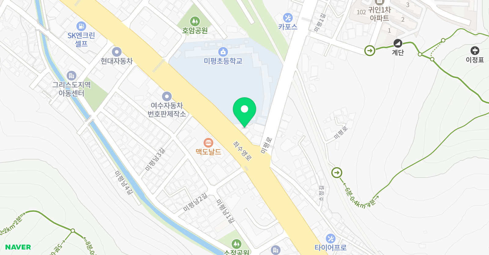 CHB 영어보습학원 위치