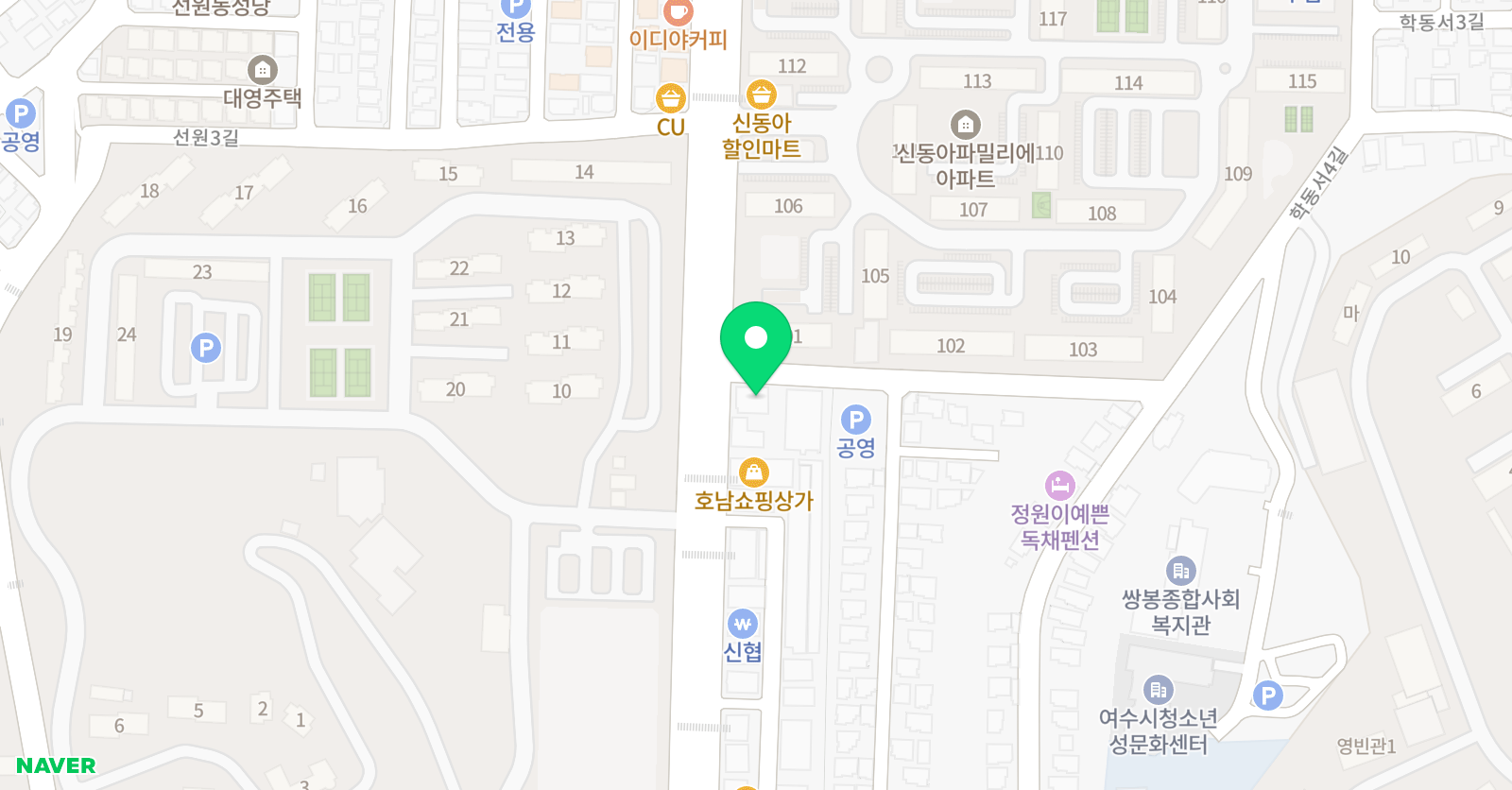 눈높이 러닝센터 학동학원 위치