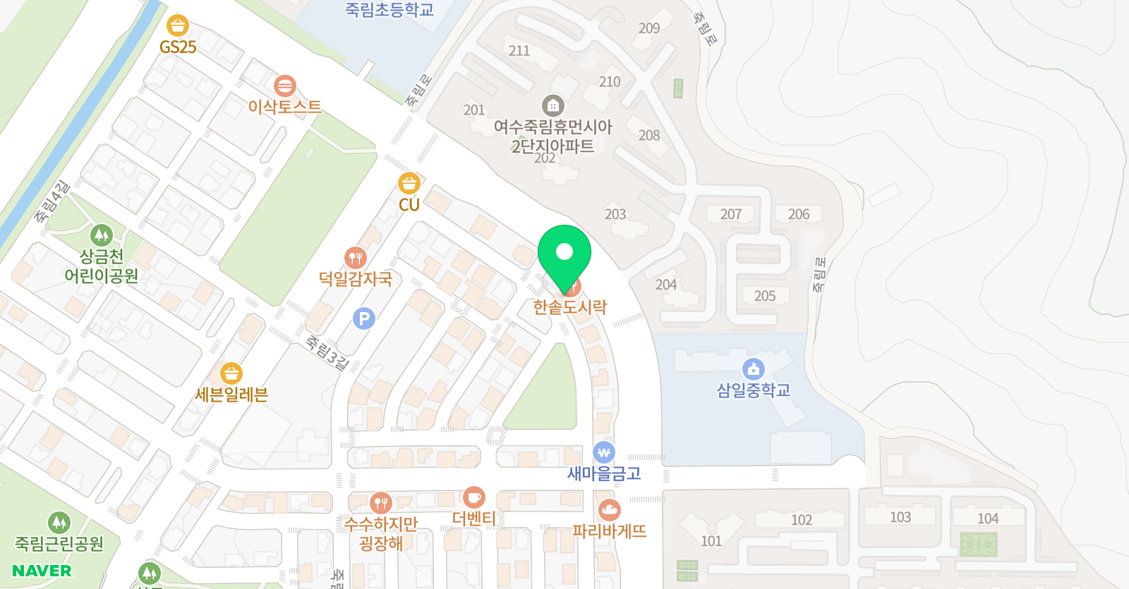 탑클래스 수학영어 죽림학원 위치