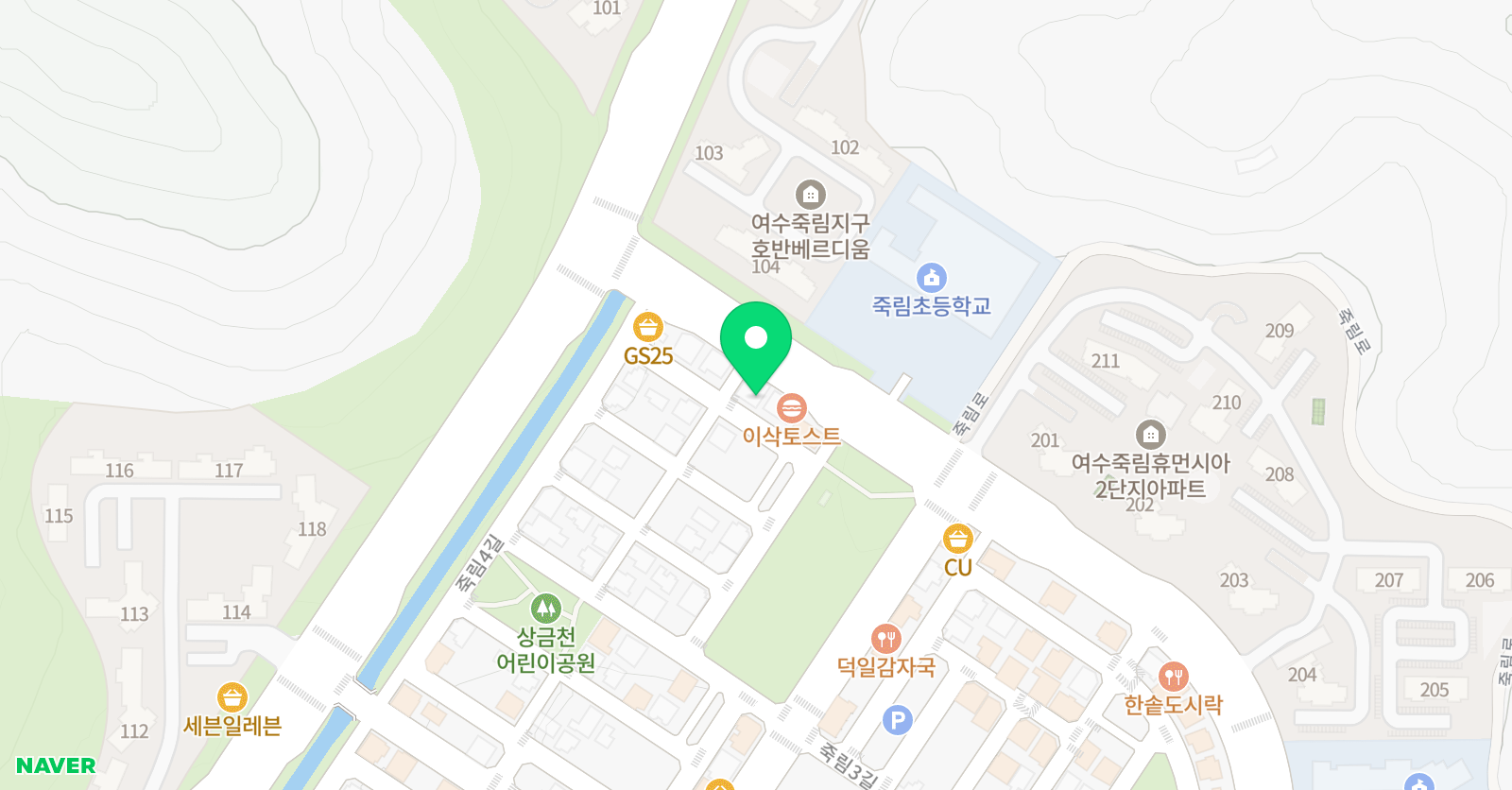 프렌잉글리시 학원 여수죽림 위치