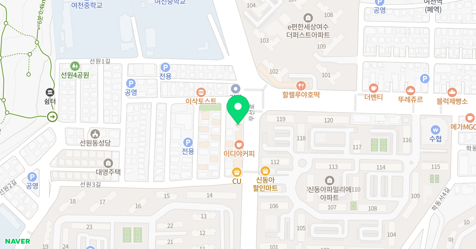 여천인피니티 수학학원 위치
