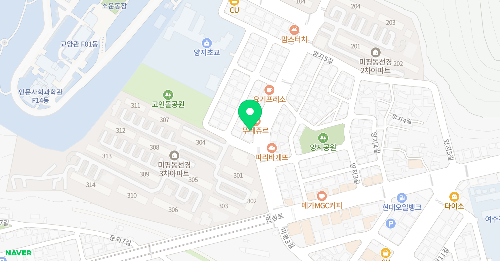 미평 중앙 영어 위치