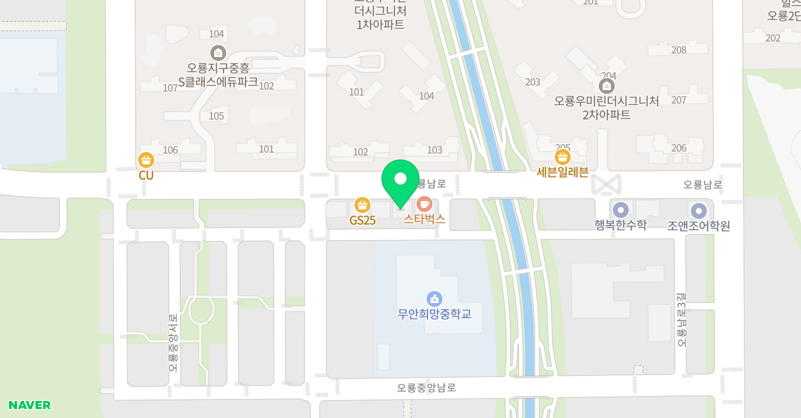 에이원수학 오룡캠퍼스학원 위치