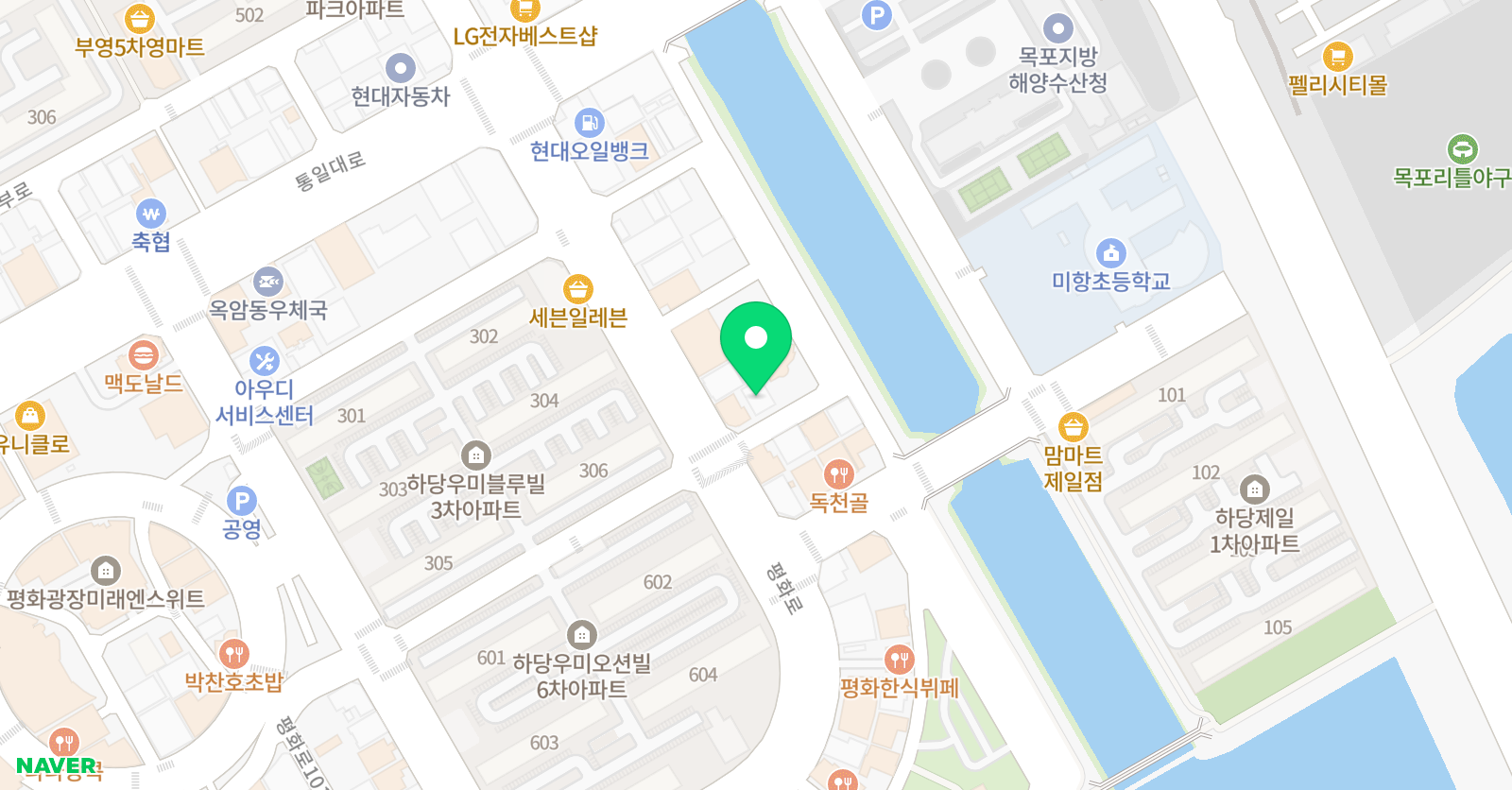 교학사 영어학습관 옥암미항초등점 위치