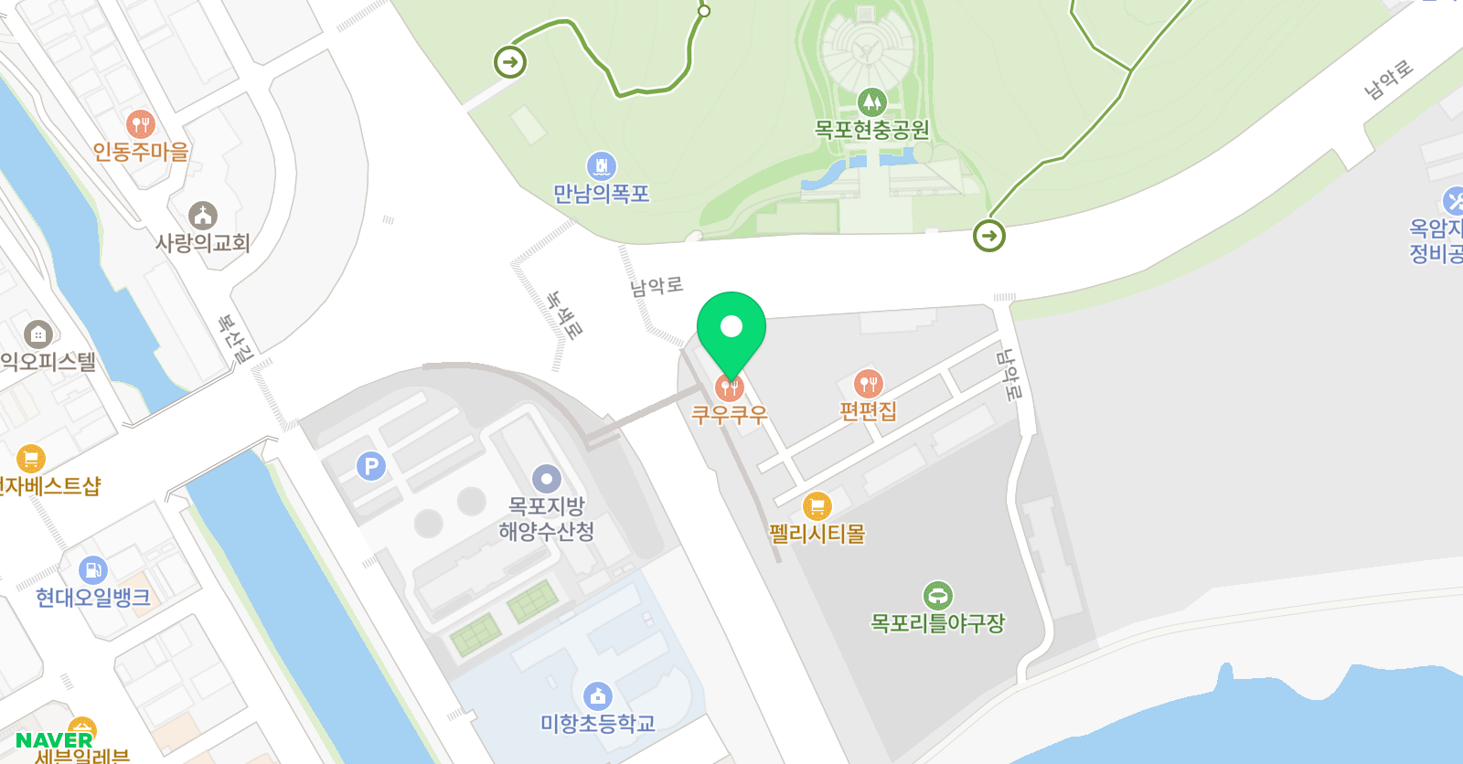 아쿠아스플래쉬 목포옥암점 위치
