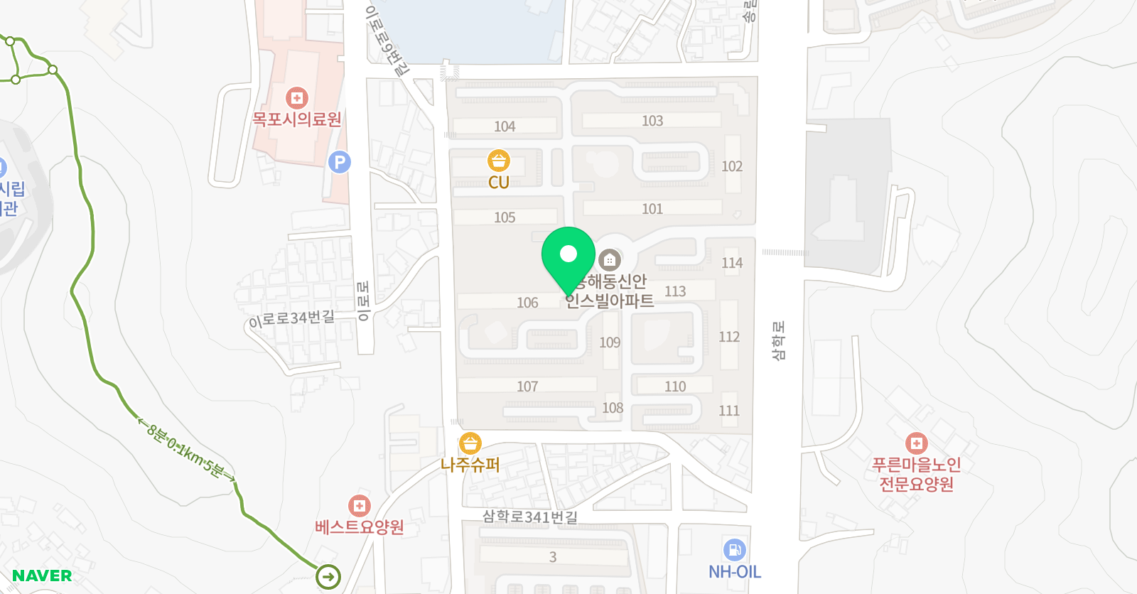 빨간펜수학의달인 신안인스빌점 위치