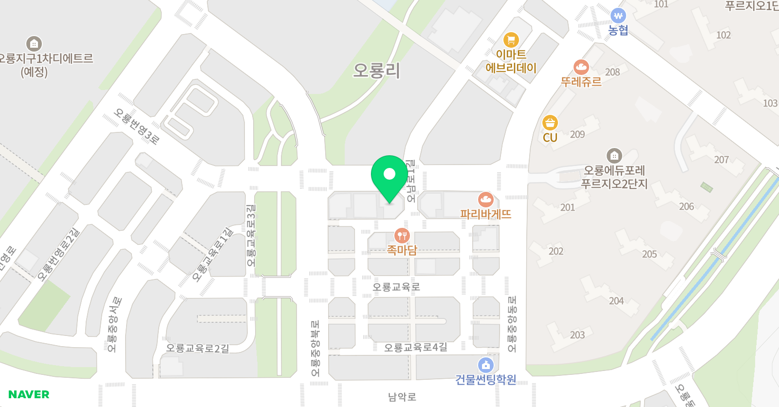 The나은 학원 위치