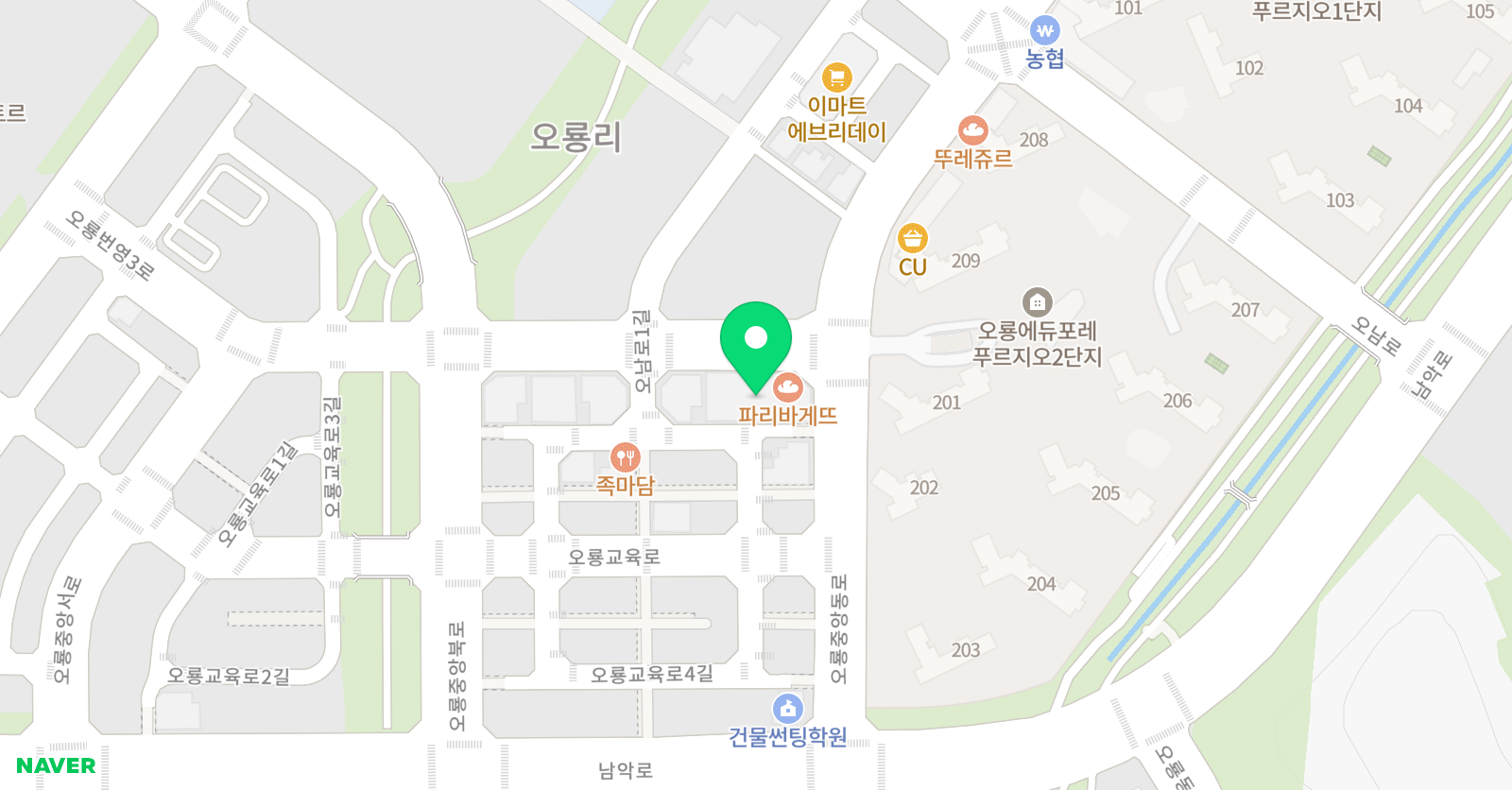오룡샤플랫 음악학원 위치