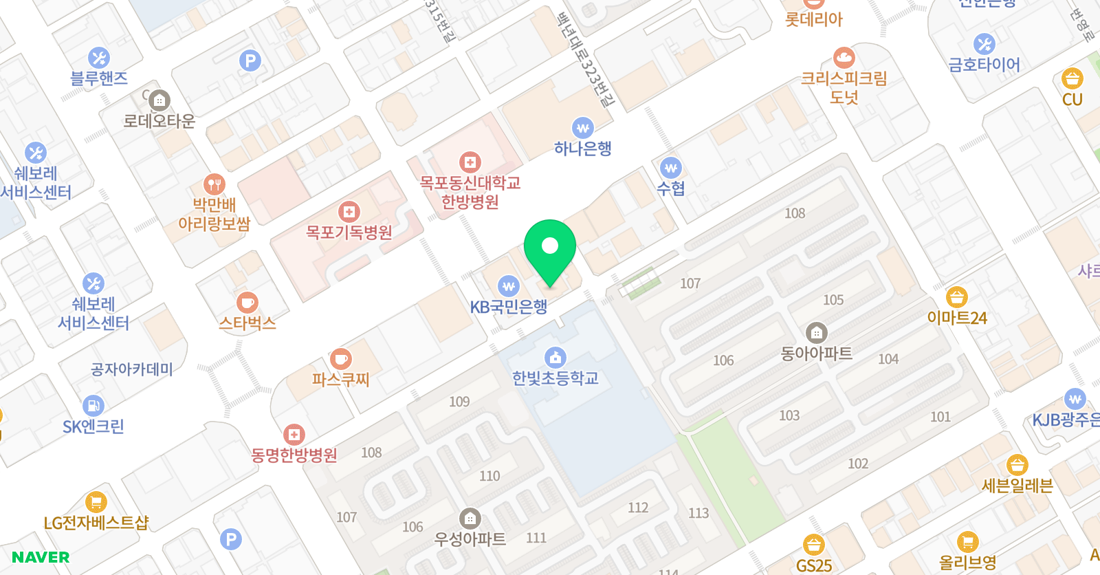 미래엔 수학영어 목포플러스학원 위치
