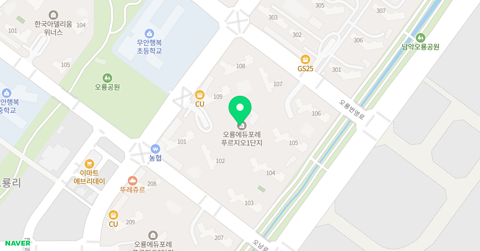 기탄사고력교실 오룡푸르지오점 위치