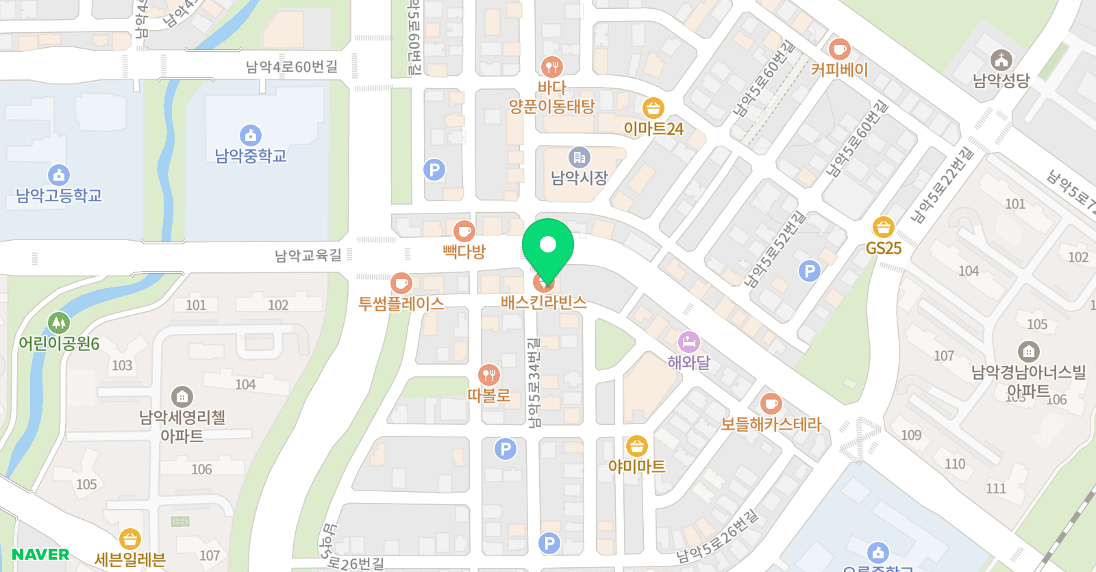 YBM잉글루 무안남악 제1캠퍼스 위치