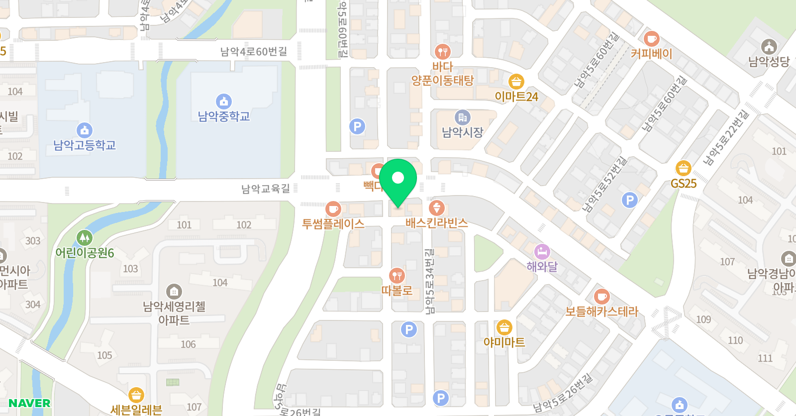 물아혜서원학원 위치