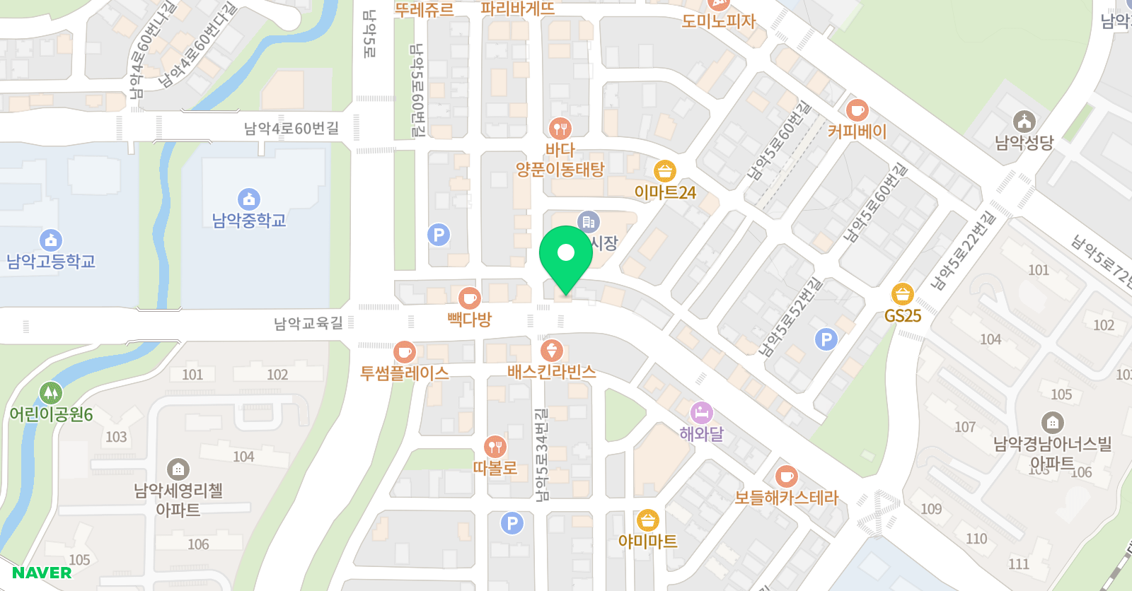 통 수학국어논술학원 위치