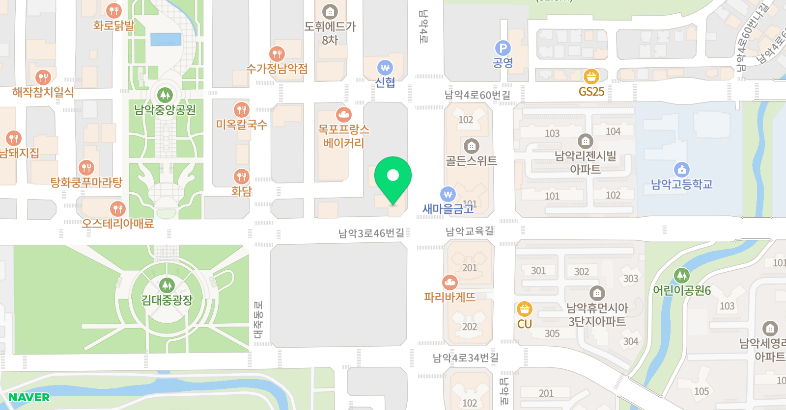 와이비엠이씨씨 남악어학원 위치