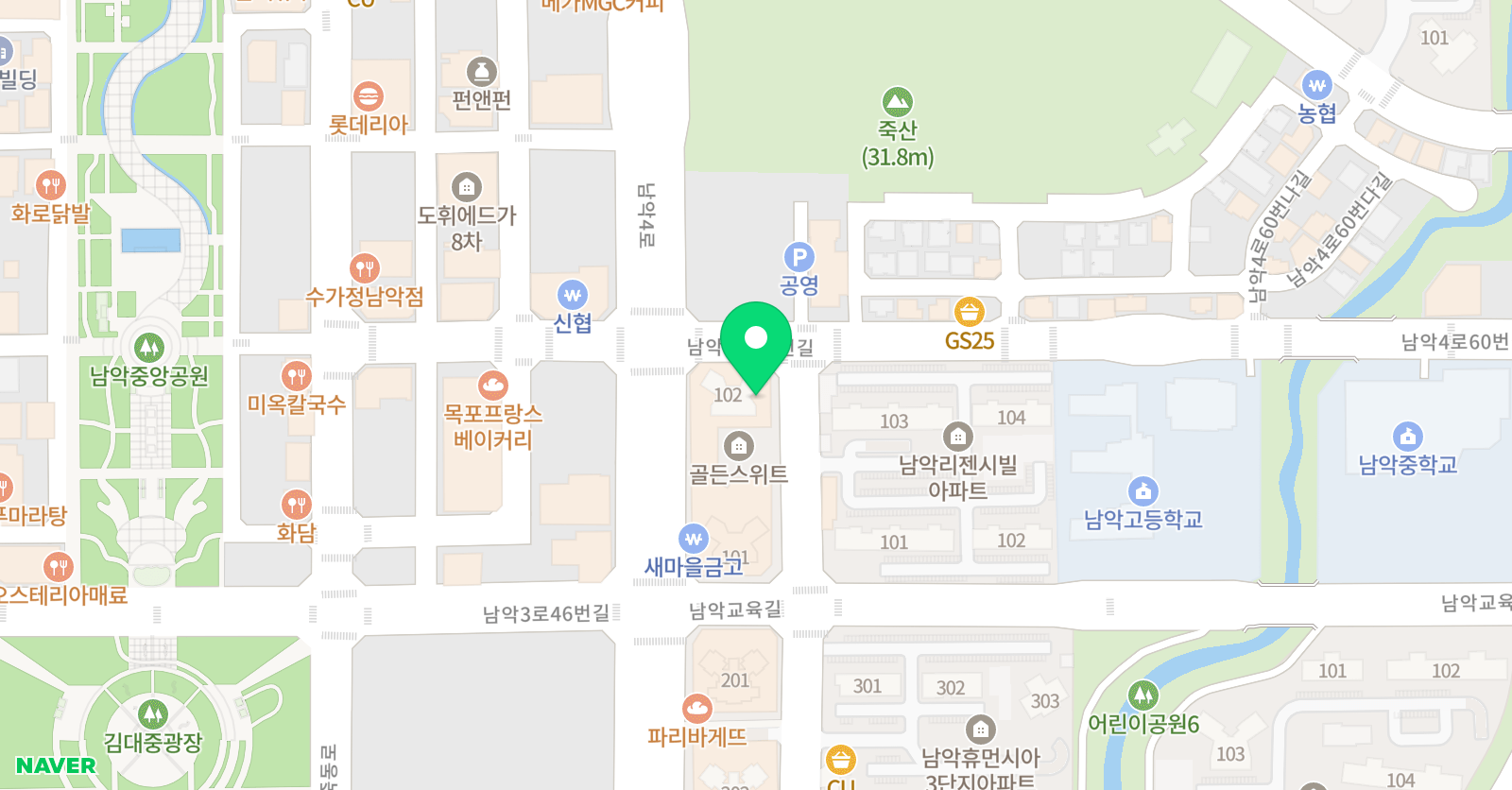 와이즈만영재교육 목포센터 위치
