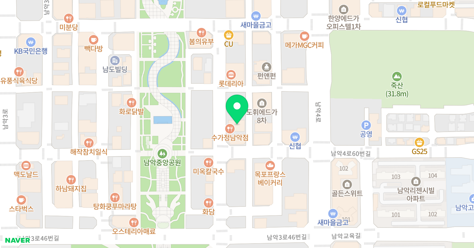 디자인가우디미술학원 목포점 위치