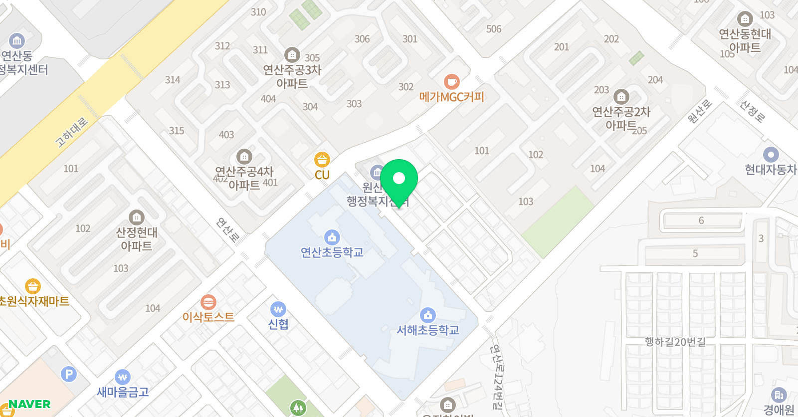 호키즈 태권도 위치