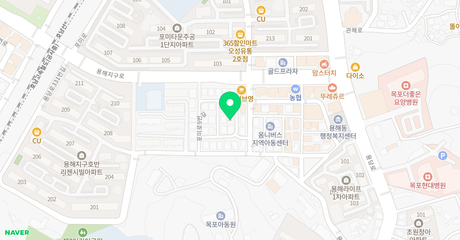 통문장 영어학원 포미교실 위치